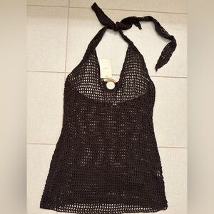 Tularosa Crochet Brown Swim Cover-up NWT Size Large